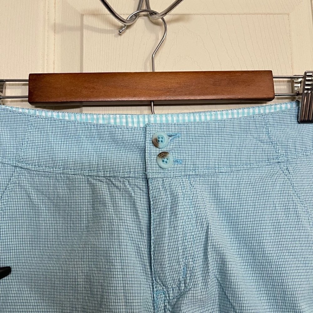 Columbia Womens Blue Micro Plaid PFG Pockets Outdoor Bermuda Shorts Size 4 - Picture 5 of 10